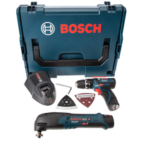 Bosch 0615990G0F 10.8V Cordless GSB Combi Drill,  GOP Multicutter,  Charger,  2 Bat