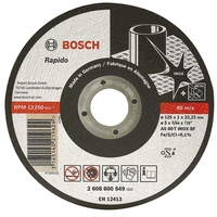 Bosch 2608600549 Rapido Standard Straight Cutting Disc Inox 125mm