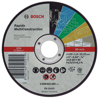 Bosch 2608602385 Multi Construction Rapido Straight Cutting Disc 125mm (1mm thic