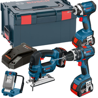 Bosch LBOXX4KIT with GSB18VLI,  GDR18LI,  GST18VLI,  GLI Variled 3 x 4Ah Batteries