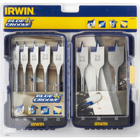 Irwin 10506629 4X Blue Groove Wood Flat Bit 8pce Set