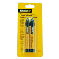 Johnson 3502-K Lumber Crayons in Black (Carded 2 Pack)