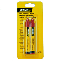 Johnson 3502-R Lumber Crayons in Red (Carded 2 Pack)
