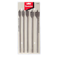 Makita P-46090 Hexagon DIN 300mm Standard Flat Bit Set Long Length 5 Piece