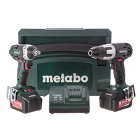 Metabo Combo Set 2.1.4,  SB 18 LT,  SSW 18 LT,  Charger,  Metaloc Box (2 x 4.Ah)