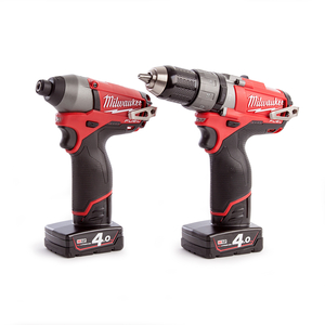 Milwaukee 12V Fuel Combi Drill and Impact Driver (2 x 4.0Ah Batteries)
