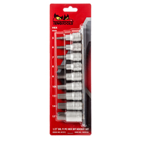 Teng M1212 Socket Clip Rail Metric Hex 9 Piece 1/2in Drive