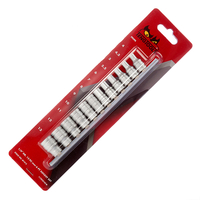 Teng M1412 Metric 12 Piece Socket Set on Clip Rail 1/4 Inch Drive