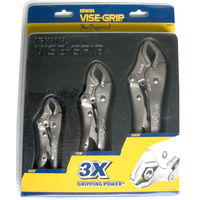 Visegrip 10508020 Curved Jaw Locking Plier Set (5CR / 7CR / 10CR)
