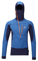 Mountain Equipment Mens Eclipse Hooded Zip Tee Light Ocean