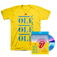 The Rolling Stones OLÉ OLÉ OLÉ! A Trip Across Latin America Blu Ray and T-Shirt Bundle