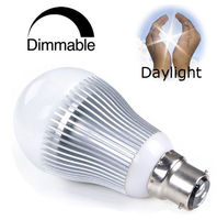 Auraglow 7w LED B22 Bayonet Light Bulb,  Daylight White,  Dimmable