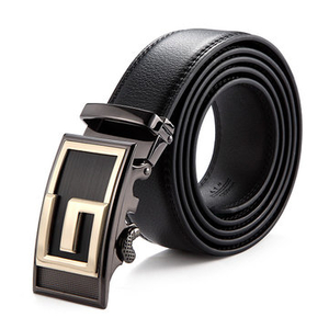 120CM Men Second Floor Leather Stainless Steel Automatic Lock Buckle Belt