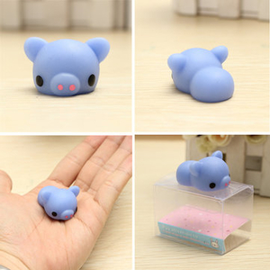 Blue Piggy Squishy Squeeze Pig Cute Healing Toy Kawaii Collection Stress Reliever Gift Decor