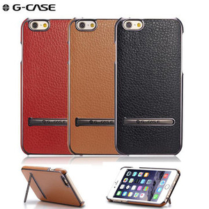 G-Case Plating Series Synthetic Leather Cover Protective Shell With Stand Case For iPhone 6 6S 6Plus 6S Plus