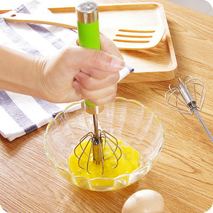 Honana Manual Self Turning Stainless Steel Miracle Push Magic Whisk Egg Beater Speed Kitchen Tool