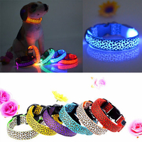 M Pet Cat Dog Nylon LED Flashing Safety Neck Collar