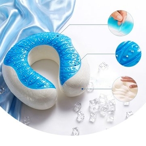 U Shaped Gel Memory Foam Pillow Cooling Neck Cervical Protective Pillows Travel Rest Pad