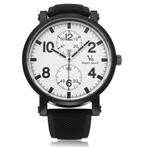 V6 V0182 Super Speed Sport Black Big Dial Men Quartz Wrist Watch