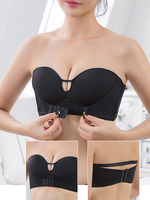 Wireless Front Closure Solid Color Seamless Beauty Comfort Bandeau Strapless Bras