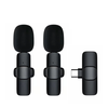 Wireless Lapel Microphone Compatible with iOS Android Smartphones Cordless Omnidirectional Condenser Mic for Interviews