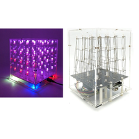 Wireless Remote-Controlled 4x4x4 Full-Color Light Cube 64 LEDs 5V RGB LED Night Light Animation Mode Sound-Activated Mod