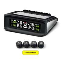 Wireless Solar-Powered External Tire Pressure Monitoring System Pressure Sensor Tire Pressure Detection with Digital LCD