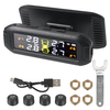 Wireless Solar TPMS Car Tire Pressure Monitoring System Universal Smart Tire Monitor 4 External Sensors with Pressure Te