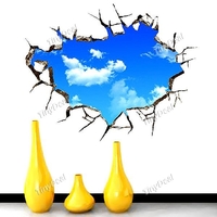 Blue Sky & White Clouds 3D Wall Sticker Removable PVC Wall Decal