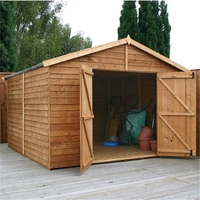 10 x 10 Windowless Value Overlap Apex Workshop (10mm Solid OSB Floor) ***extended Delivery Typically 14 Working Days As Treated As Special - Please See Product Page For More Info