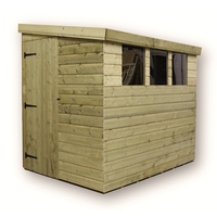10 x 6 Reverse Pressure Treated Tongue and Groove Pent Shed With 3 Windows And Side Door