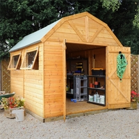 10 x 8 Deluxe Tongue and Groove Dutch Style Barn With 2 Windows And Double Doors (12mm Tongue and Groove Floor and Roof) - 48HR + SAT Delivery*