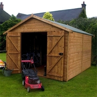 12 x 8 Deluxe Windowless Tongue and Groove Wooden Garden Workshop with Double Doors (12mm Tongue and Groove Floor and Roof) ***Extended Delivery Typically 14 Working Days As Treated As Special***
