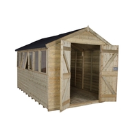 12 x 8 Pressure Treated Tongue and Groove Apex Shed - Installed