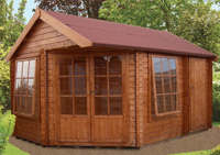 4.74m x 5.09m LOG CABIN - 28MM TONGUE AND GROOVE LOGS