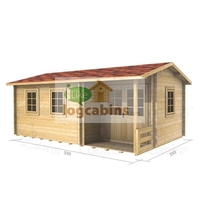 5.5m x 3.5m Log Cabin (2114) - Double Glazing (70mm Wall Thickness)