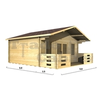 5m x 5m Log Cabin (2094) - Double Glazing (34mm Wall Thickness)