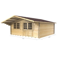 5m x 5m Log Cabin (2148) - Double Glazing (70mm Wall Thickness)