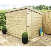 7 x 4 Windowless Pressure Treated Tongue and Groove Pent Shed with Side Door