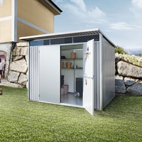 8 x 10 X Large Premier Heavy Duty Metal Metallic Silver With Double Doors (2.6m x 3m)
