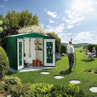 8 x 5 Premier Heavy Duty Metal Dark Green Shed (2.44m x 1.56m)