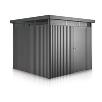 8 x 6 Premier Heavy Duty Metal Higher Ridge Height Dark Grey Metallic Shed with Single Door (2.75m x 1.95m)