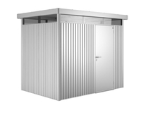8 x 6 Premier Heavy Duty Metal Higher Ridge Height Silver Metallic Shed with Single Door (2.75m x 1.95m)