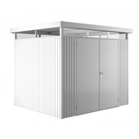8 x 8 Premier Heavy Duty Metal Higher Ridge Height Dark Grey Metallic Shed with Single Door (2.75m x 2.75m)