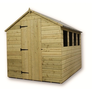 9 x 6 Pressure Treated Tongue and Groove Apex Shed With 4 Windows And Single Door