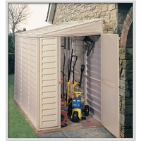 **PRE-ORDER: DUE BACK IN STOCK 26TH SEPTEMBER** 4 x 8 Deluxe Duramax Plastic Sidemate PVC Shed With Steel Frame (1.21m x 2.39m)