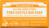 Dr Bronner All-One Hemp Citrus Orange Pure-Castile Soap Bar 140g