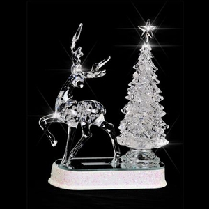 LED Colour Changing Acrylic Reindeer and Tree