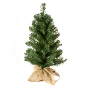 Mini Christmas Tree with Burlap base