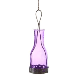 Purple Glass Milk Bottle Tea light